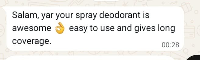 Customer review for Spray Fresh Deodorant