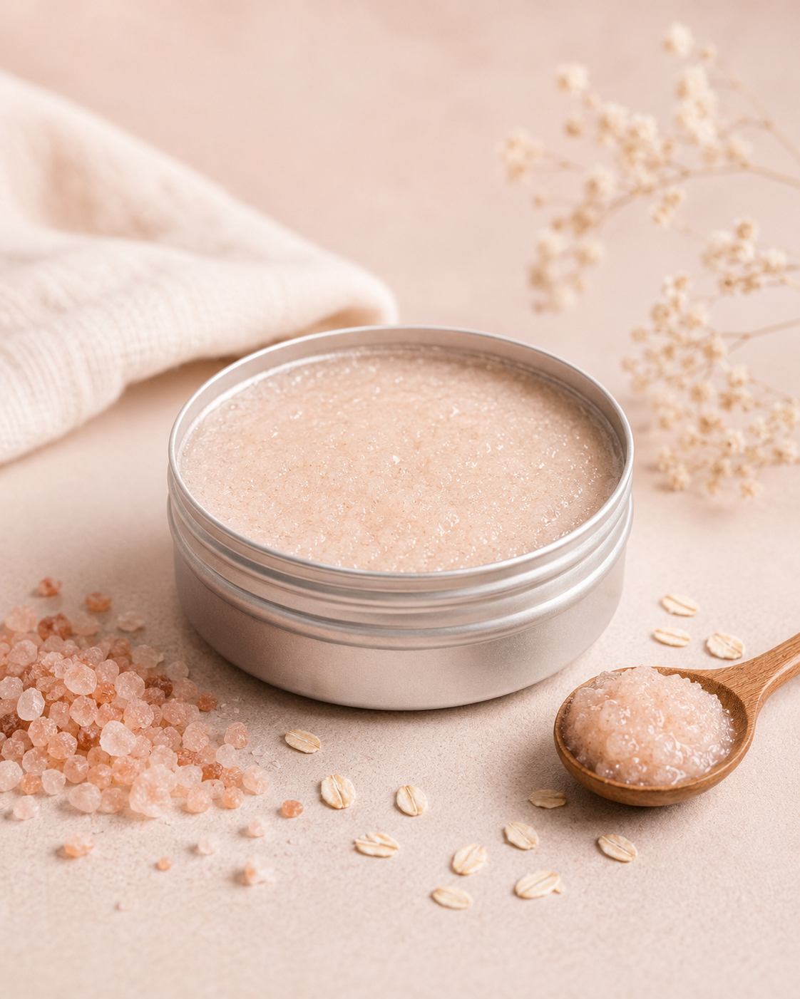 Pink Salt Restore Scrub - natural exfoliating heel scrub by Pure Skin